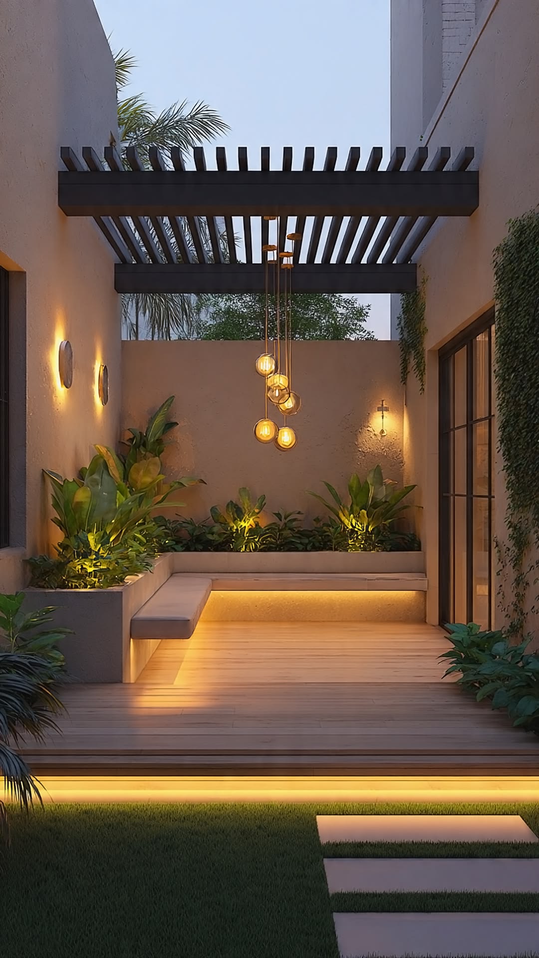 Contemporary Terrace Garden featuring WPC Outdoor Decking & Pergola #32